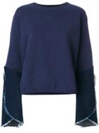Each X Other Hybrid Denim Sleeve Sweatshirt - Blue
