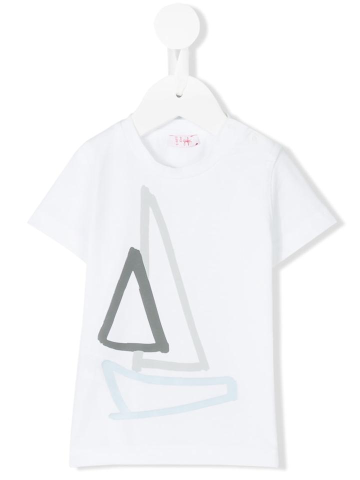 Il Gufo - Sailboat Print T-shirt - Kids - Cotton/spandex/elastane - 18 Mth, White