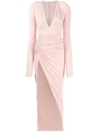 Alexandre Vauthier Long Ruched Dress - Pink