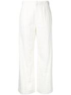 Cityshop - Striped Trousers - Women - Cotton/linen/flax/rayon - 38, Nude/neutrals, Cotton/linen/flax/rayon