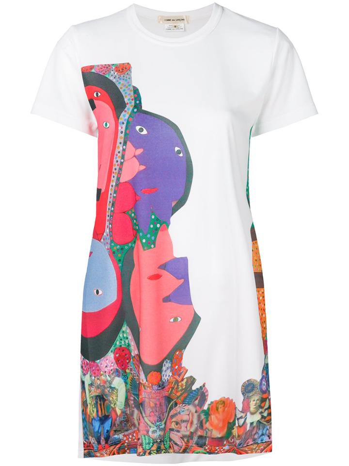 Comme Des Garçons Longline Printed T-shirt - White