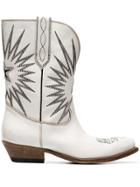 Golden Goose Deluxe Brand White Wish Star Leather Cowboy Boots