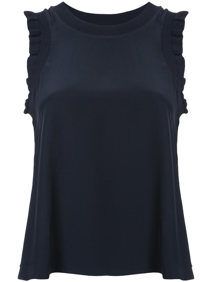 Cinq A Sept Ruffle Trim Top - Blue