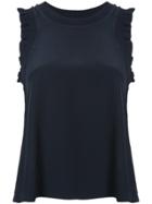 Cinq A Sept Ruffle Trim Top - Blue