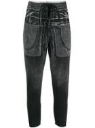 Thom Krom Cropped Drawstring Trousers - Black