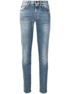Saint Laurent Sl Embroidered Skinny Jeans - Blue
