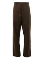 Uma Wang Chalk Stripe Trousers, Men's, Size: Medium, Green, Cotton/virgin Wool