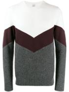Eleventy Relaxed-fit Colour-blocked Jumper - Grey