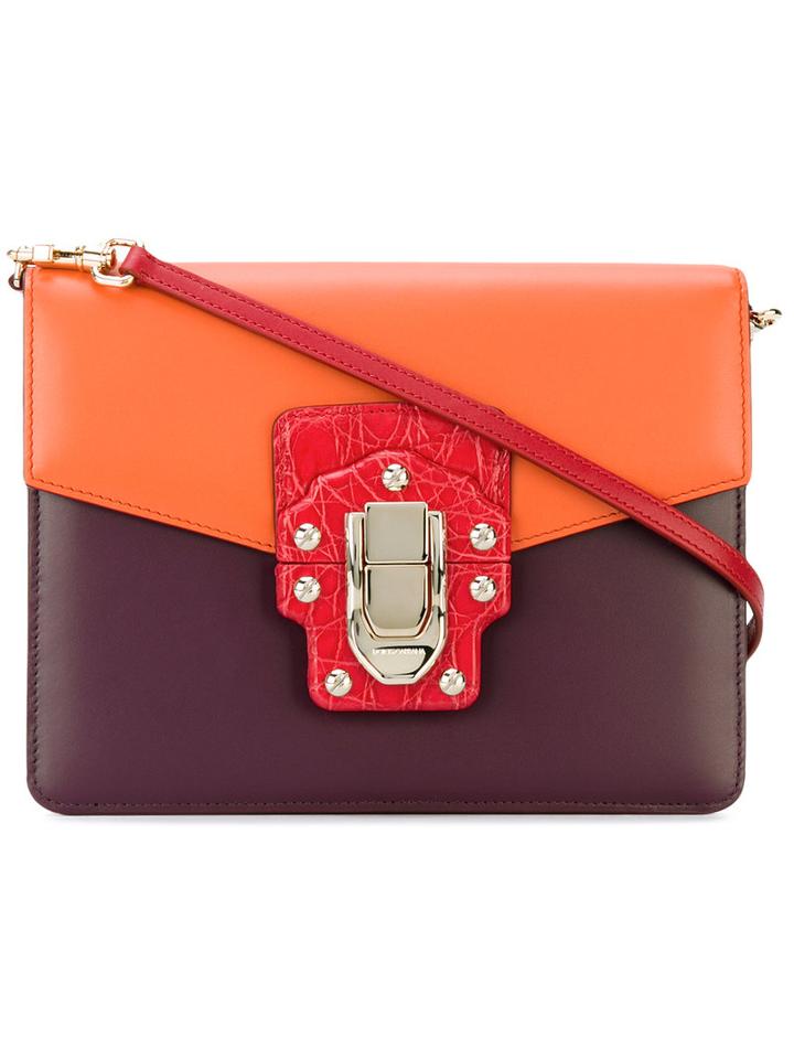 Dolce & Gabbana - Panel Lucia Shoulder Bag - Women - Leather - One Size, Yellow/orange, Leather