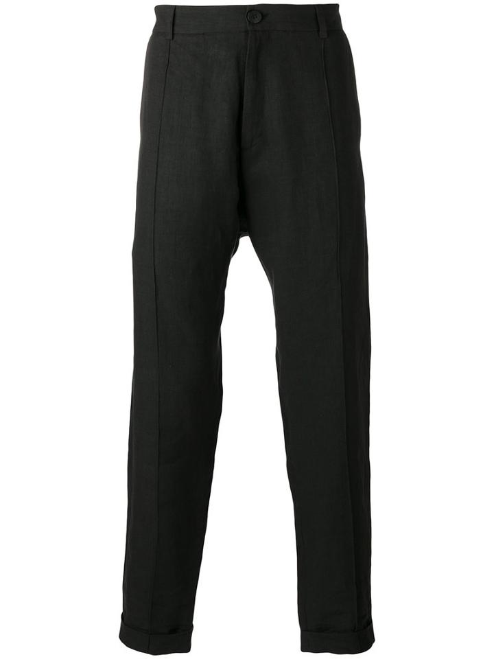 Isabel Benenato Printed Track Pants, Men's, Size: 46, Black, Linen/flax