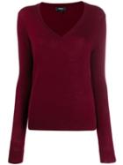 Theory V-neck Jumper - Red