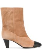 Via Roma 15 Contrast Toe Boots - Nude & Neutrals