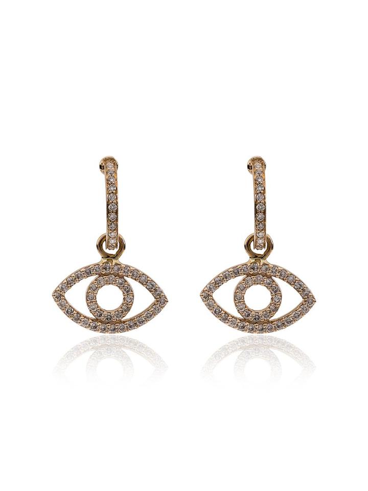 Ileana Makri 18k Yellow Gold Empty Eye Diamond Earrings - Metallic