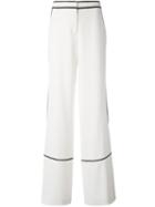 Tory Burch Wide-legged Straight Trousers, Women's, Size: 4, Polyester/silk