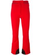 Nina Ricci Zip Detail Flared Trousers, Women's, Size: 36, Red, Viscose/polyamide/spandex/elastane/calf Leather