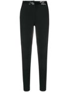 Frankie Morello Sequin Embellished Slim-fit Trousers - Black