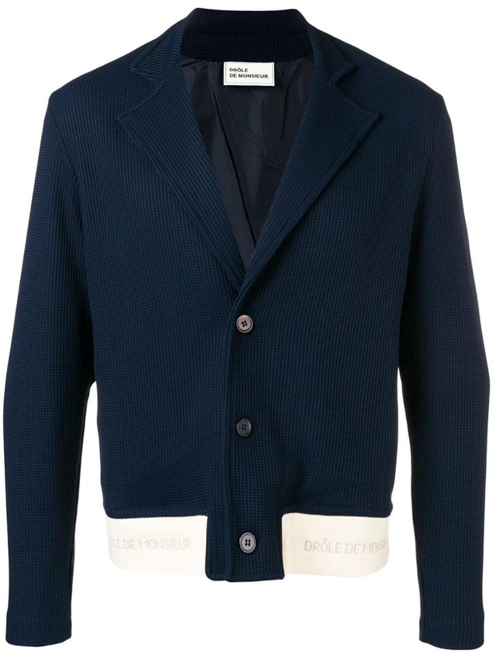 Drôle De Monsieur Contrast Fitted Blazer - Blue