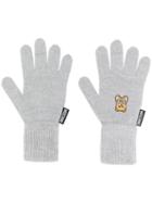 Moschino Teddy Patch Gloves - Grey