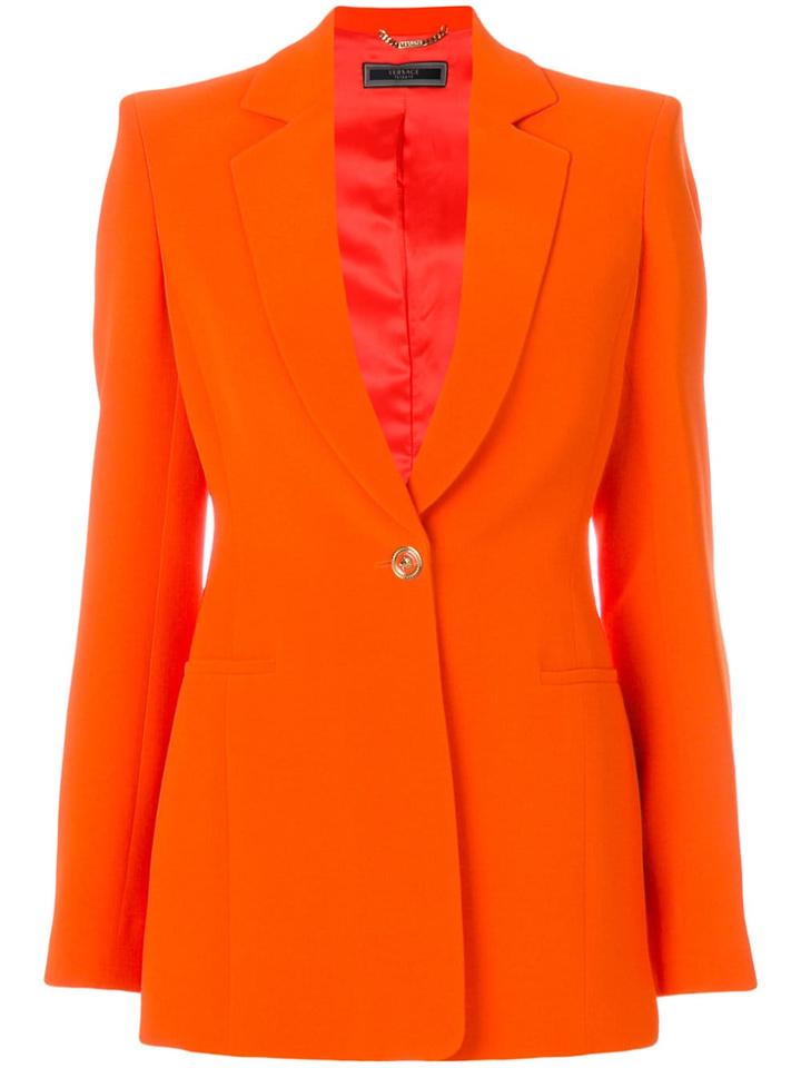 Versace Fitted Single-breasted Jacket - Yellow & Orange