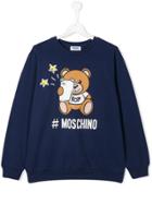 Moschino Kids Teen Teddy Bear Sweatshirt - Blue