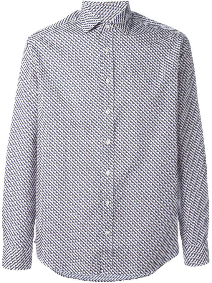Etro Printed Shirt, Men's, Size: Xxl, Blue, Cotton