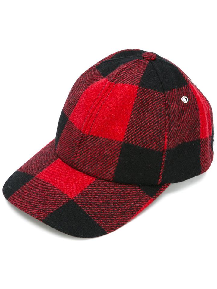 Ami Alexandre Mattiussi - Plaid Baseball Cap - Men - Virgin Wool - One Size, Black, Virgin Wool