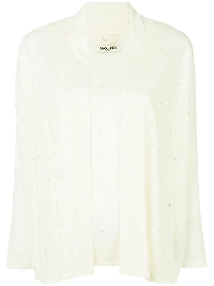 Max & Moi Beaded Cardigan - Yellow & Orange