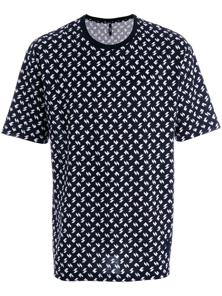 Versus - Logo Pattern Print T-shirt - Men - Cotton - M, Black, Cotton