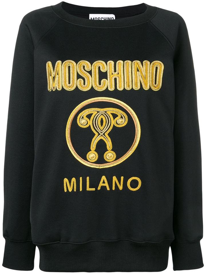 Moschino Embroidered Logo Sweatshirt - Black
