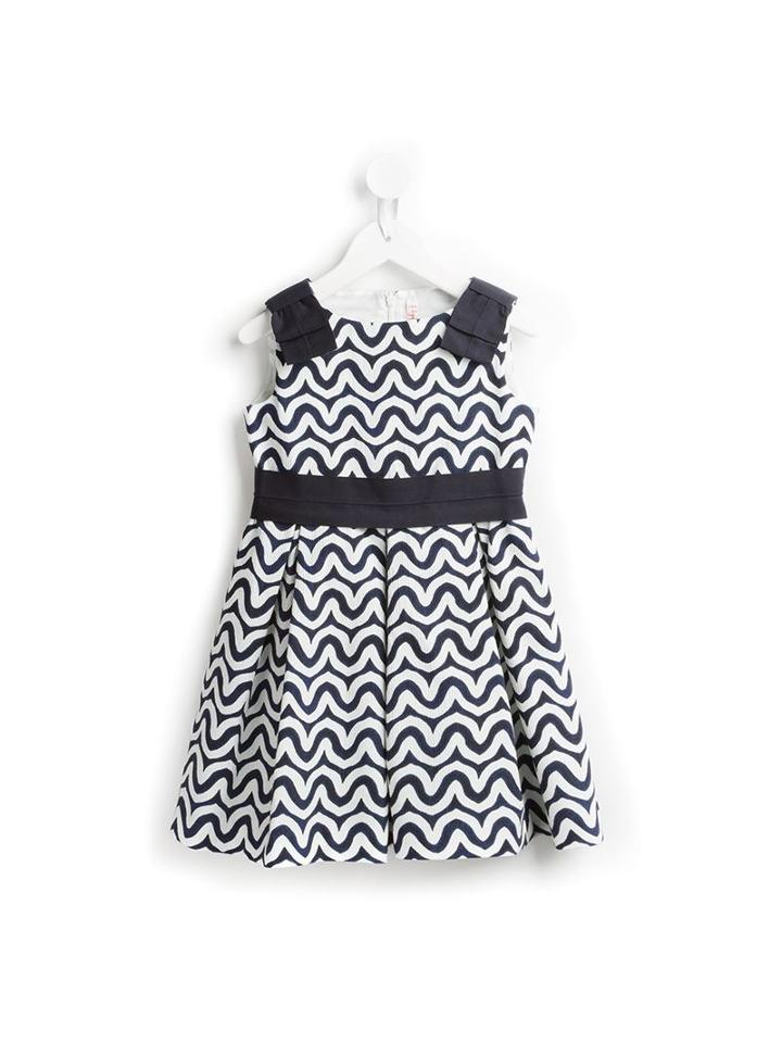 Il Gufo Wave Print Dress, Girl's, Size: 10 Yrs, Blue