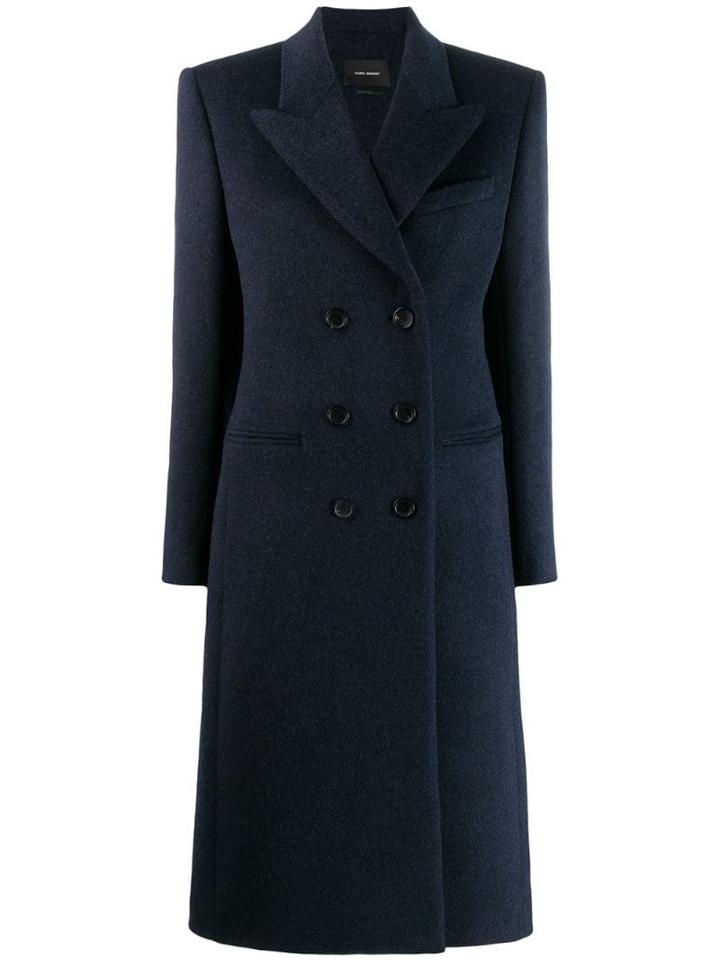 Isabel Marant Double Breasted Fitted Coat - Blue
