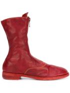 Guidi Front Zip Calf-length Boots - Red