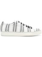 Lanvin Woven Lace-up Sneakers - White