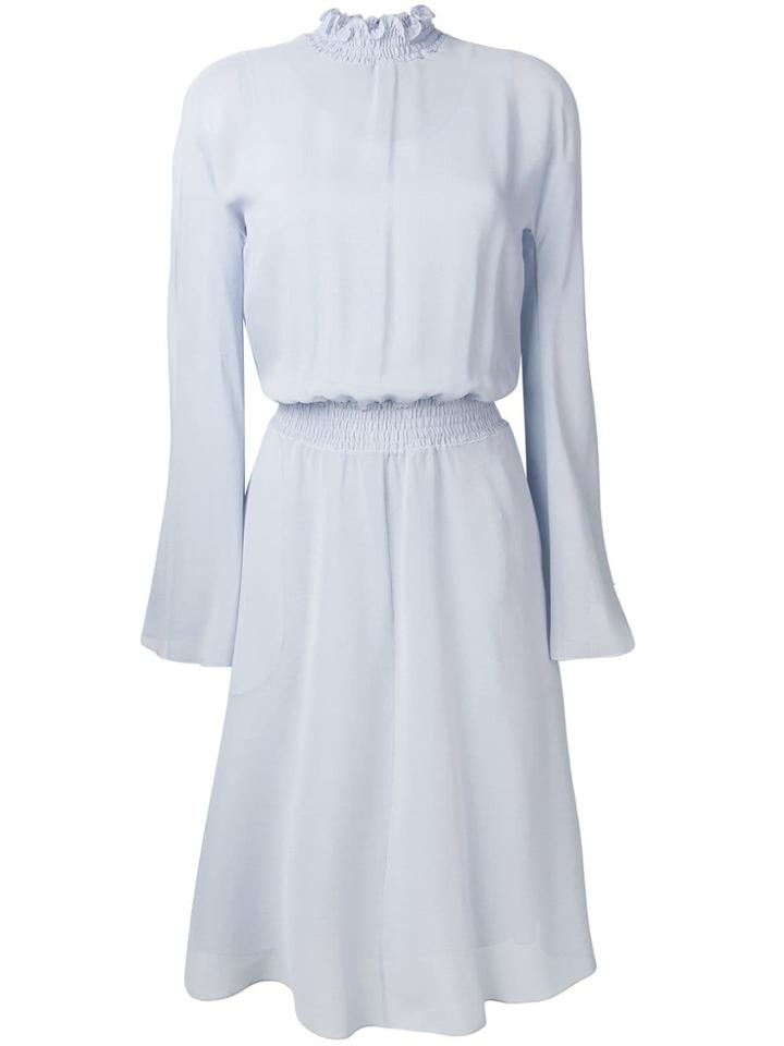 Giorgio Armani Ruched Neck Georgian Dress - Blue