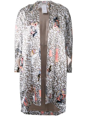Theatre Products Multiple Prints Flared Coat, Women's, Grey, Rayon