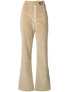 A.w.a.k.e. Mode Yoke Detail Corduroy Trousers - Neutrals