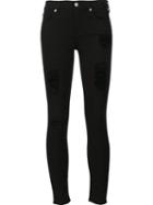 7 For All Mankind Ripped Skinny Jeans, Women's, Size: 29, Black, Cotton/polyester/spandex/elastane/rayon