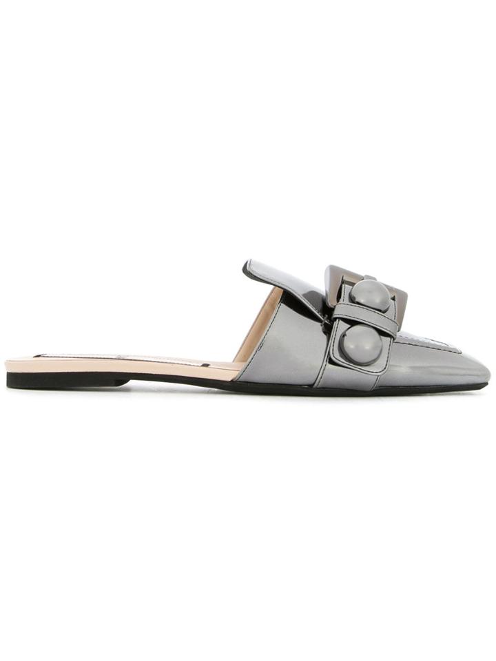 No21 Buckle Detail Mules - Metallic