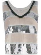 Aviù - Sequin Embellished Tank Top - Women - Cotton/polyamide/polyester - 42, Cotton/polyamide/polyester