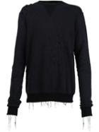 Amiri Distressed Sweater, Men's, Size: Medium, Black, Cotton