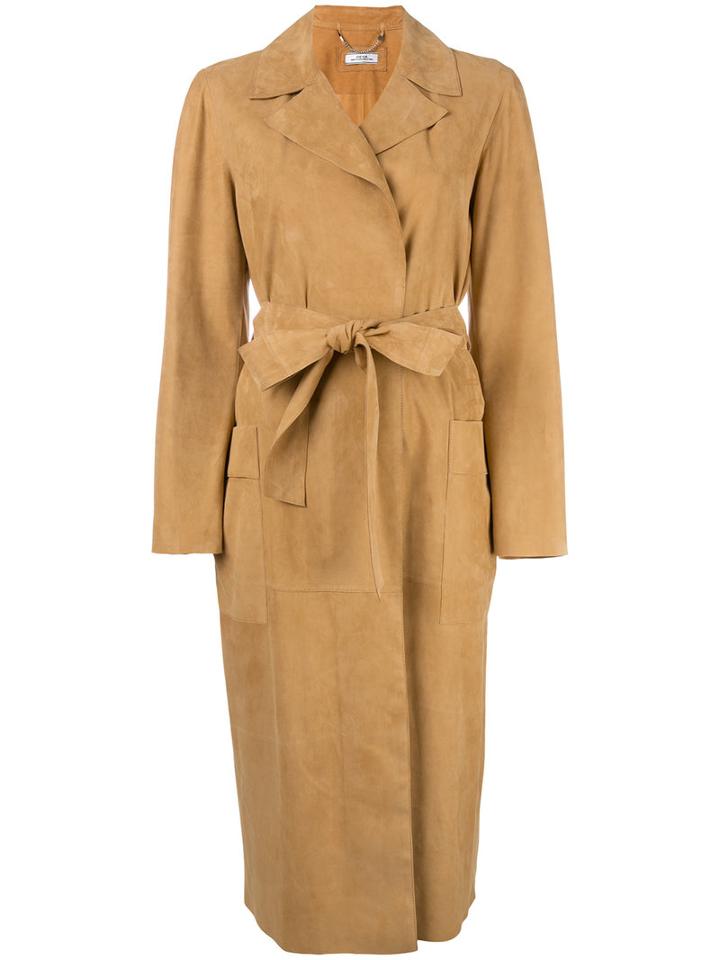 Desa 1972 Single Breasted Coat, Women's, Size: 36, Brown, Suede