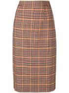 P.a.r.o.s.h. Checked Pencil Skirt - Brown