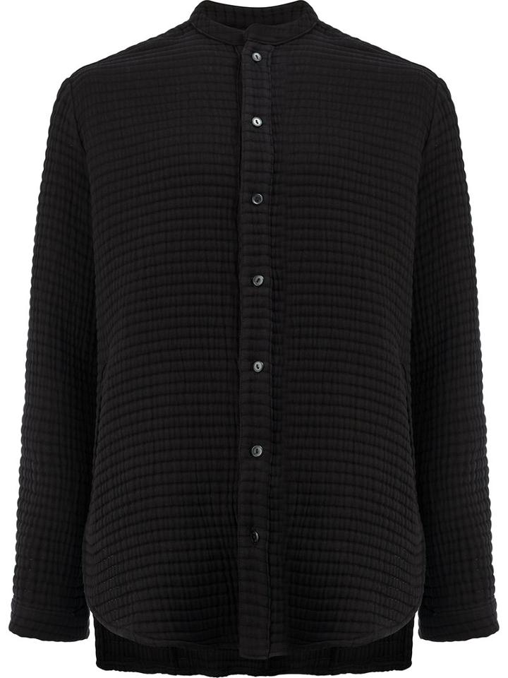 L'eclaireur Mandarin Collar Shirt, Men's, Size: Xl, Black, Cotton