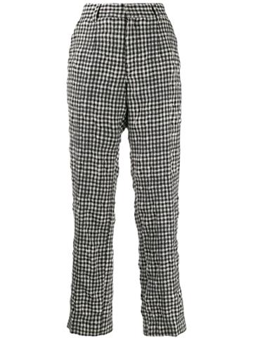 Sueundercover Checked High Waisted Trousers - Black