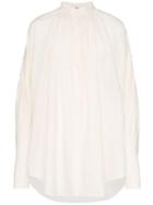 Ann Demeulemeester Gathered Striped Shirt - White