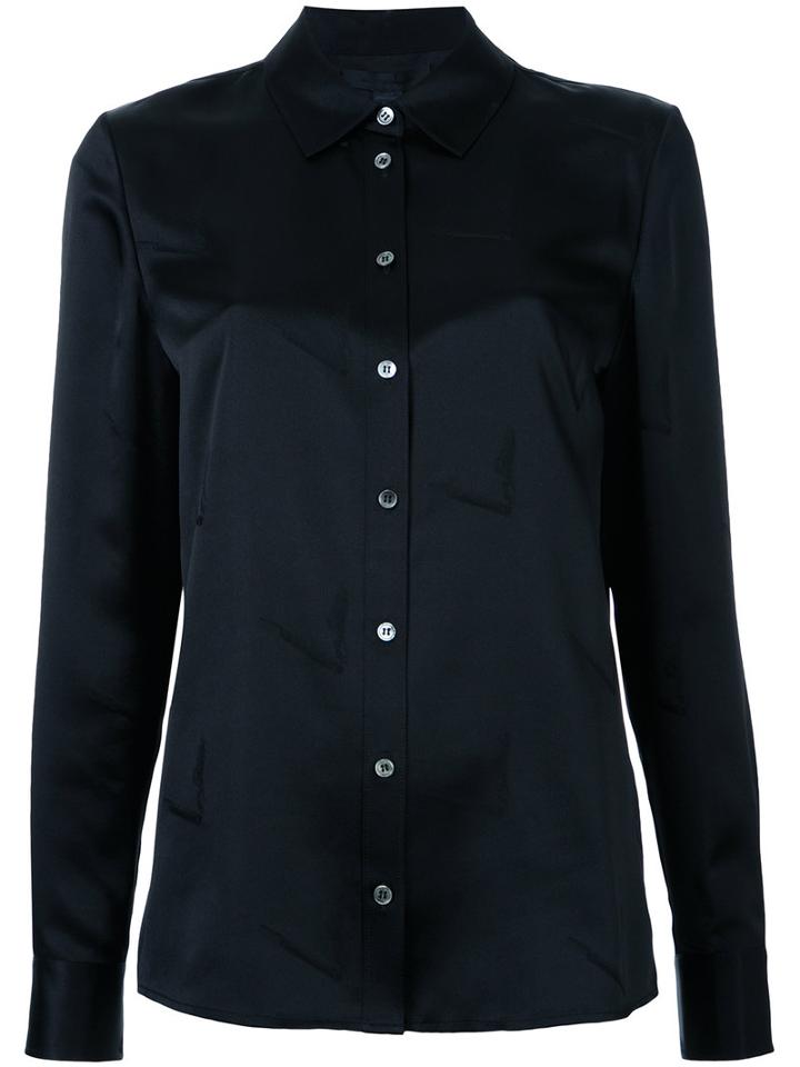 Alexander Wang - Cigarette Motif Shirt - Women - Silk - 4, Black, Silk