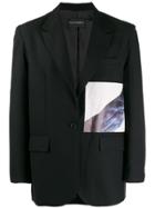 Yuiki Shimoji Crow Printed Patch Blazer - Black