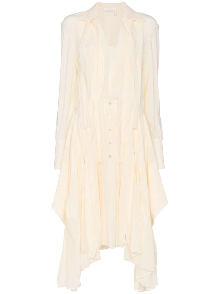 Chloé Flou Silk Shirt Dress - Nude & Neutrals