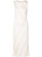Oscar De La Renta Fringe Hem Pencil Dress - White