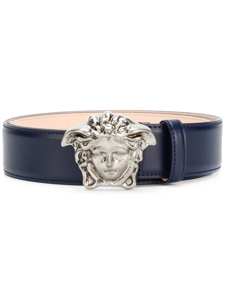 Versace 3d Medusa Buckle Belt - Blue